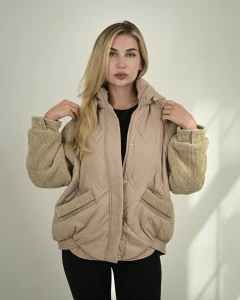 Kurtka  pikowana Paula V Camelowa