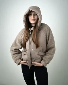 Kurtka  pikowana Paula V Kawowa