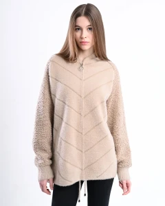Kurtka z alpaki Antonella XIII Jasno-camelowa