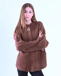 Kurtka z alpaki Antonella XV Brązowa