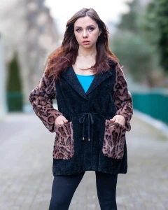 Kurtka Panterka z alpaki Paloma IV Czarna