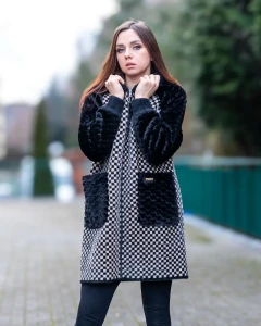 Kurtka z alpaki Estrella VII Czarna
