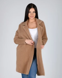 Kurtka z alpaki Alejandra II Ciemno-camelowa