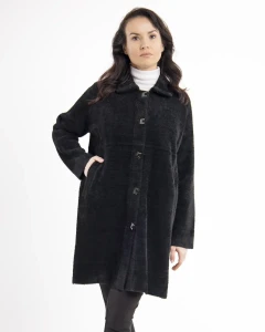 Kurtka z alpaki Clara II Czarna - Plus Size