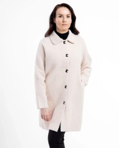 Kurtka z alpaki Clara II Kremowa - Plus Size