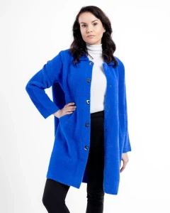 Kurtka z alpaki Clara II Niebieska - Plus Size