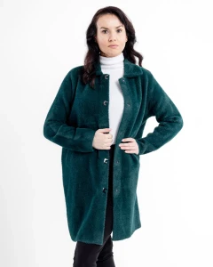 Kurtka z alpaki Clara II Butelkowa zieleń - Plus Size