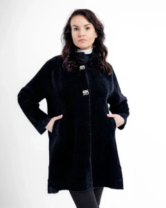Kurtka z alpaki Clara IV Czarna - Plus Size