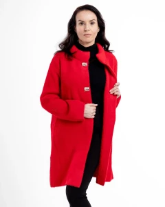 Kurtka z alpaki Clara IV Czerwona - Plus Size
