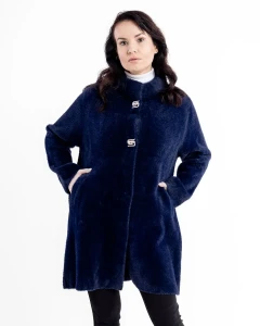 Kurtka z alpaki Clara IV Granatowa - Plus Size