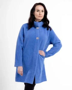 Kurtka z alpaki Clara IV Niebieska - Plus Size