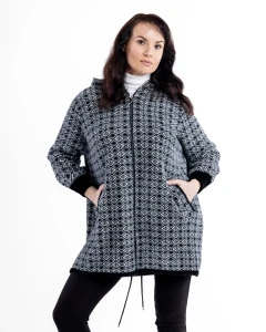 Kurtka z alpaki Clara XI Czarna - Plus Size