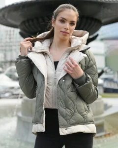 Kurtka pikowana Adriana III Oliwkowa