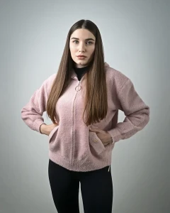 Kurtka z alpaki Antonella  V jasno-różowa