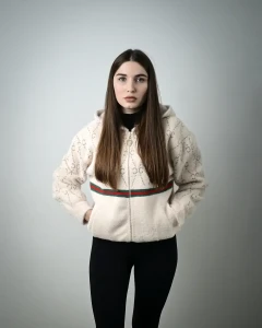 Kurtka z alpaki Antonella  VII Kremowa