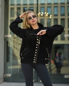 Kurtka z alpaki Antonella  III Czarna