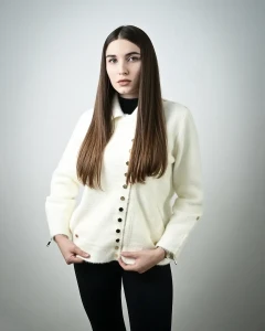 Kurtka z alpaki Antonella  III Biała