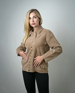 Kurtka z alpaki Antonella  III Ciemno-camelowa