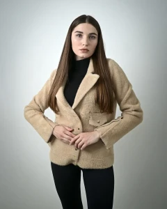Kurtka z alpaki Antonella  IV Jasno-camelowa