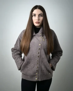 Kurtka z alpaki Antonella  VIII Jasno-śliwkowy