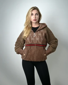 Kurtka z alpaki Antonella  IX Brązowa