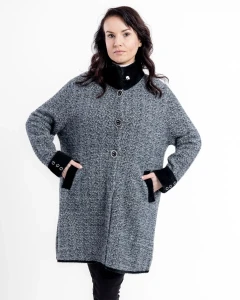 Kurtka z alpaki Clara V Czarna - Plus Size