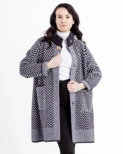 Kurtka z alpaki Clara VI Śliwkowa - Plus Size