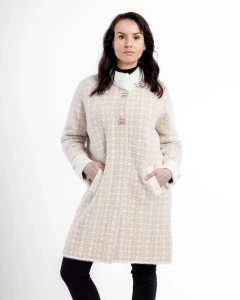 Kurtka z alpaki Clara VII Biała - Plus Size