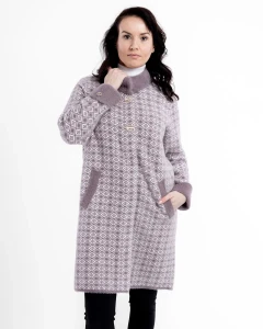 Kurtka z alpaki Clara VII Jasno-Śliwkowa - Plus Size