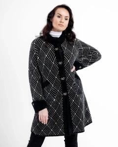 Kurtka z alpaki Clara VIII Czarna - Plus Size