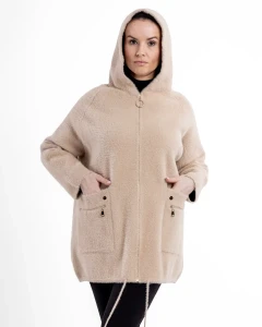 Kurtka z alpaki Clara X Camelowa - Plus Size