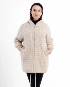 Kurtka z alpaki Clara XI Camelowa - Plus Size