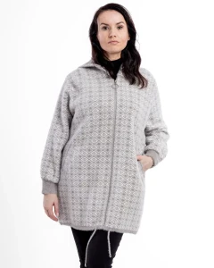 Kurtka z alpaki Clara XI Brzoskwiniowa - Plus Size